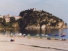 Beach next to Parga, with crusader castle on top