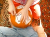 Use a large safety pin or pinwheel, to mark the pumpkin skin underneath,