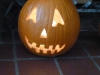 The finished Halloween Jack-O-Lantern: very scary indeed.