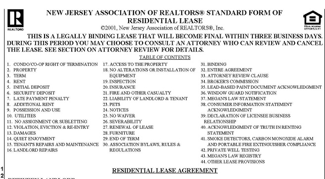 Standard-contract-used-for-a-rental-lease-agreement-in NJ